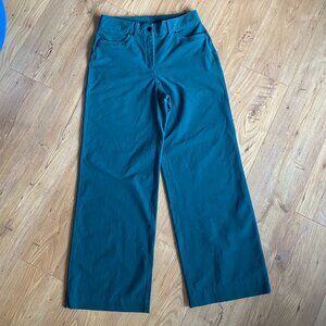 Lululemon City Sleek 5 Pocket Wide Leg High Rise Teal Pants Women Size 29